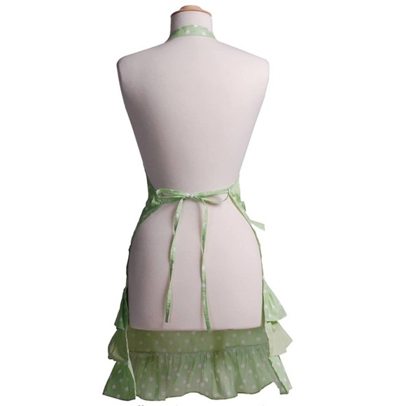 NWT Mint Polka Dot Apron - Picture 2 of 3